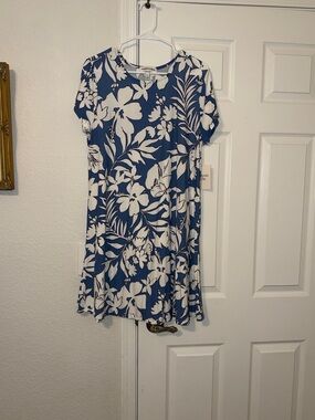 Harlow & Rose Blue & White Floral A-Line Mini Dress